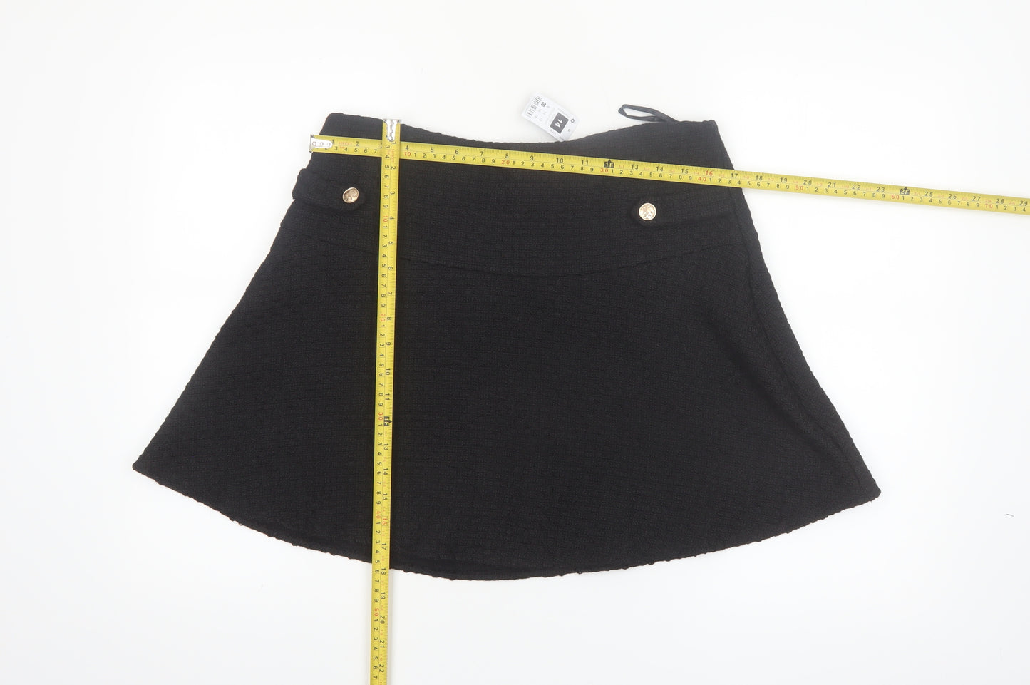 Dunnes Women Black Tweed A-Line Short Skirt Size 14