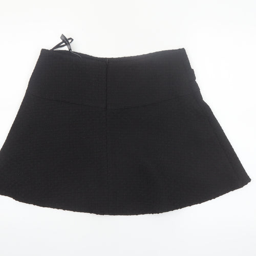 Dunnes Women Black Tweed A-Line Short Skirt Size 14
