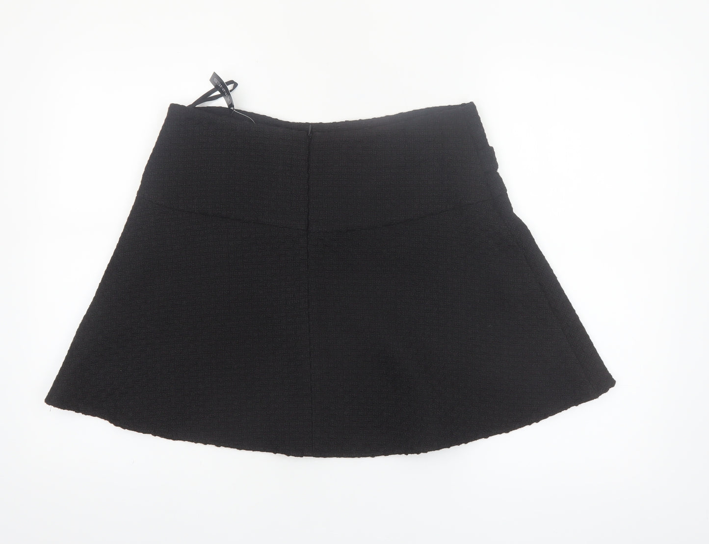 Dunnes Women Black Tweed A-Line Short Skirt Size 14