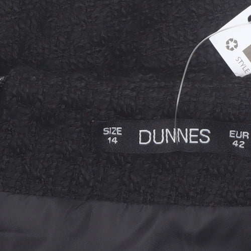 Dunnes Women Black Tweed A-Line Short Skirt Size 14