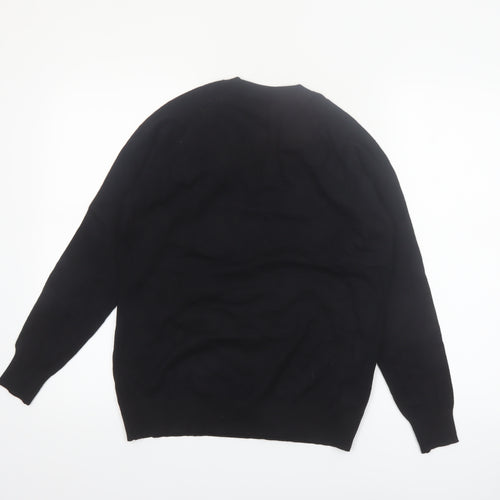 Savida Women's Black Button Detail Crew Neck Jumper Size 14