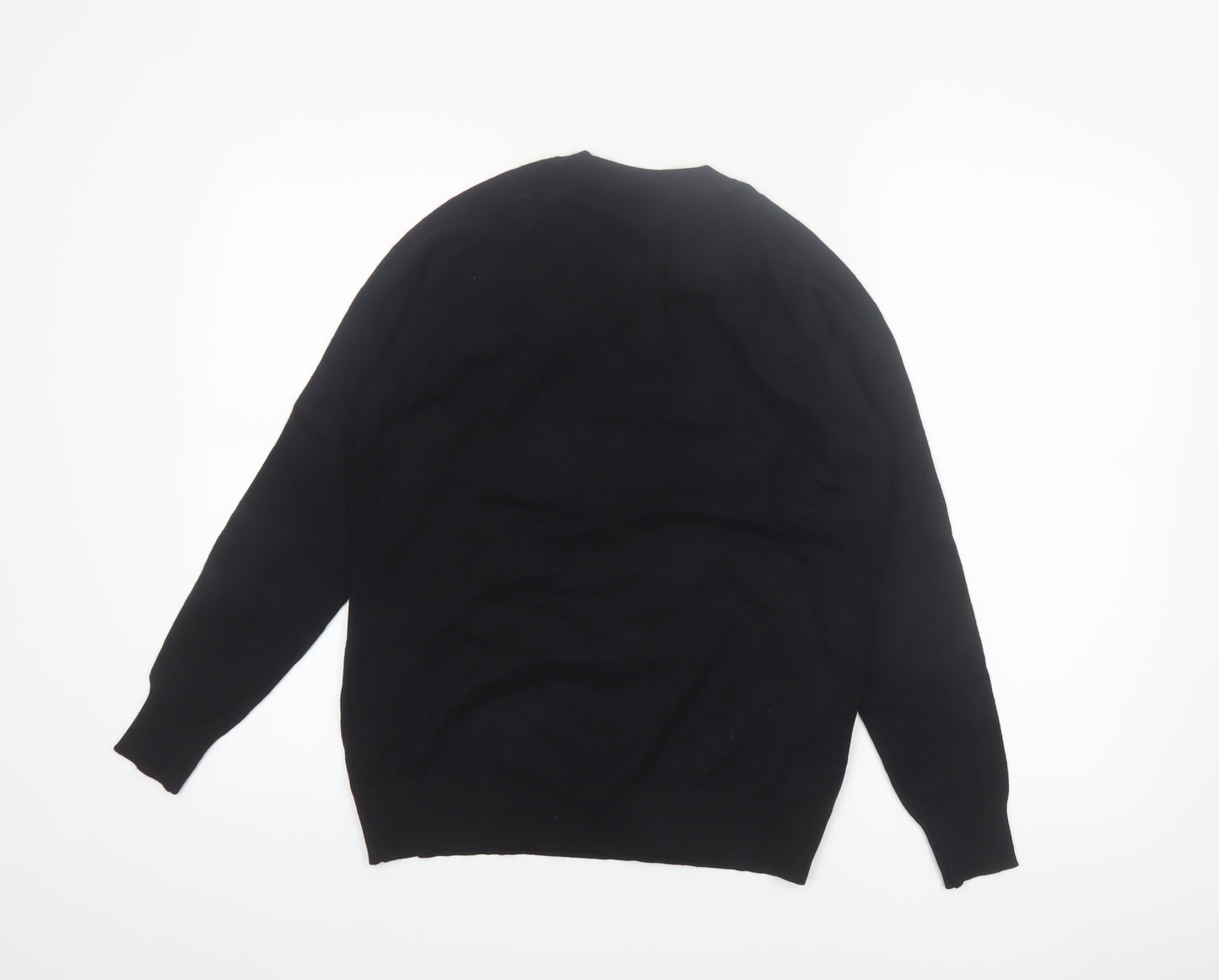 Savida Women's Black Button Detail Crew Neck Jumper Size 14