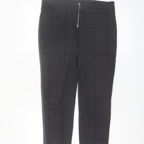 Yessica Women’s Black Check Slim Fit Cropped Trousers Size 12