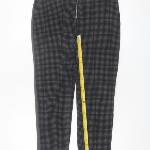 Yessica Women’s Black Check Slim Fit Cropped Trousers Size 12
