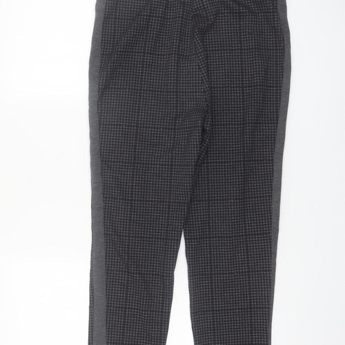 Yessica Women’s Black Check Slim Fit Cropped Trousers Size 12