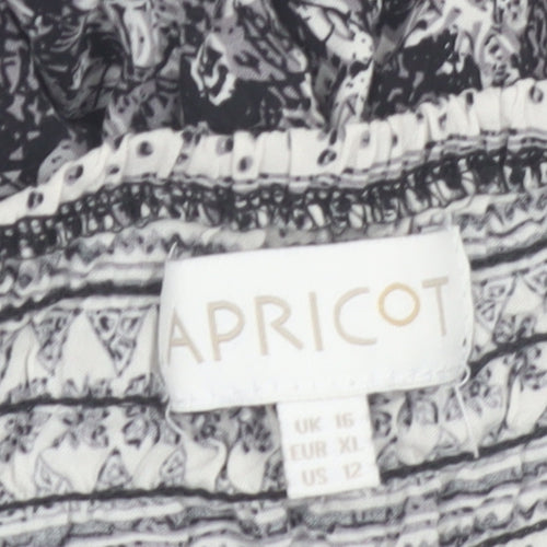 Apricot Womens Black Harem Boho Trousers Size 16 Viscose Lightweight