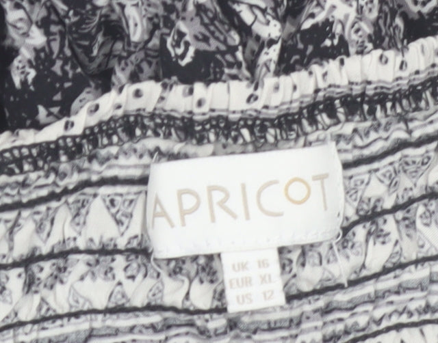 Apricot Womens Black Harem Boho Trousers Size 16 Viscose Lightweight