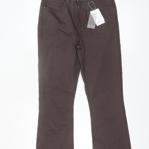 Tiffosi Women's Brown Flared Stretch Twill Trousers Size 16