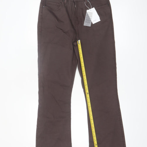 Tiffosi Women's Brown Flared Stretch Twill Trousers Size 16