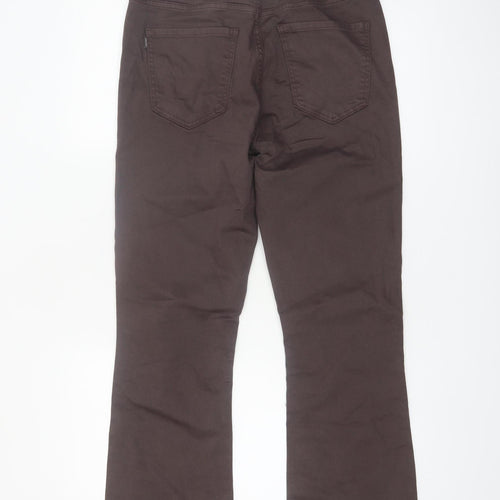Tiffosi Women's Brown Flared Stretch Twill Trousers Size 16