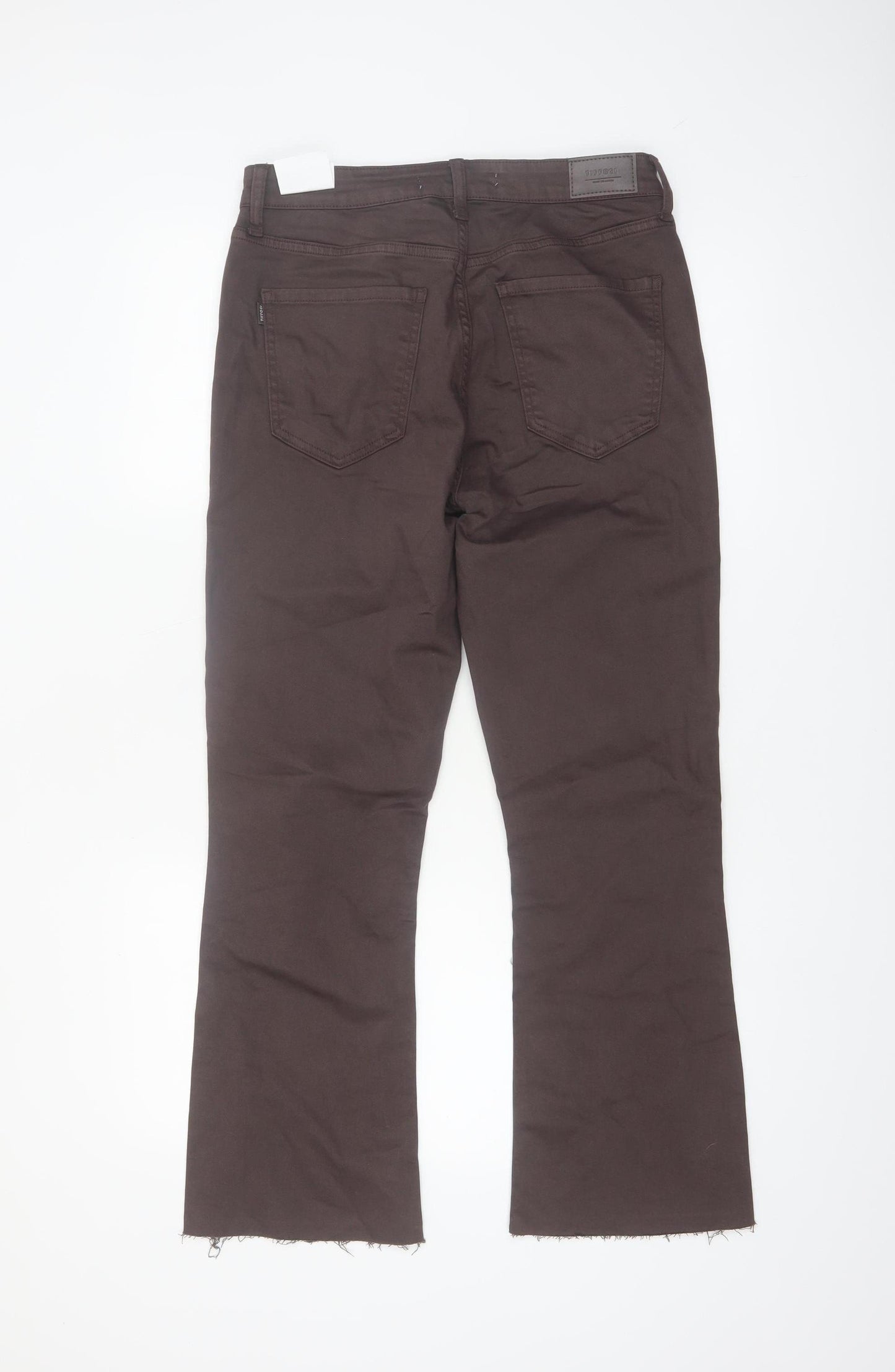 Tiffosi Women's Brown Flared Stretch Twill Trousers Size 16