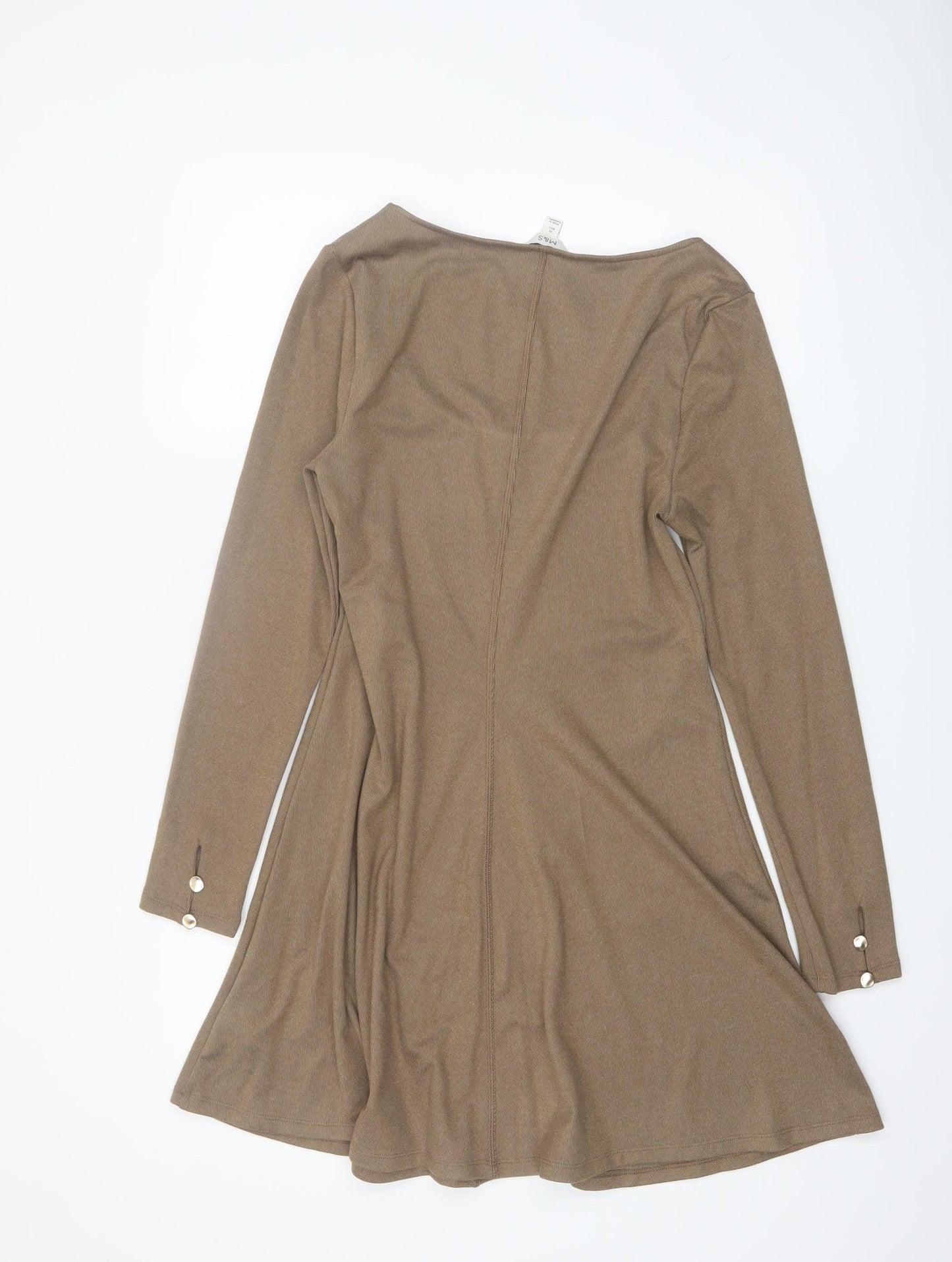 Marks and Spencer Women’s Brown A-Line Knit Long Sleeve Dress Size 12