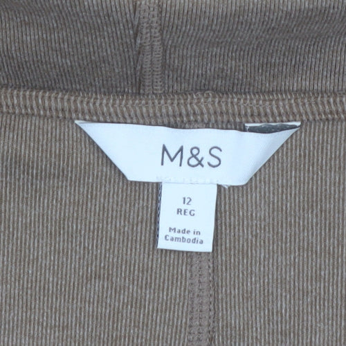 Marks and Spencer Women’s Brown A-Line Knit Long Sleeve Dress Size 12