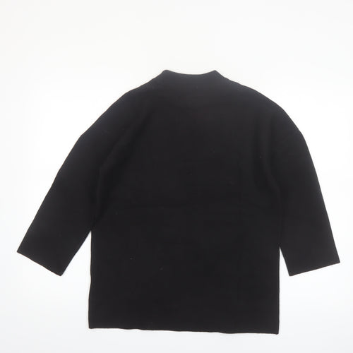 Paraphrase Womens Black Beaded High Neck 3/4 Sleeve Jumper Size 10