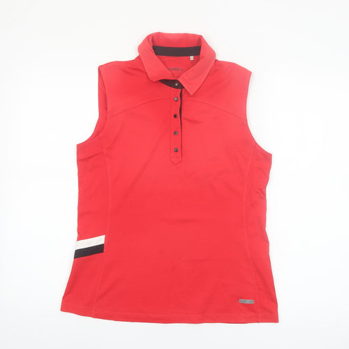 Annika by Cutter & Buck Women's Red Sleeveless Polo Golf Top Size S
