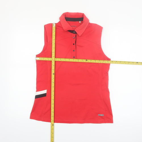 Annika by Cutter & Buck Women's Red Sleeveless Polo Golf Top Size S