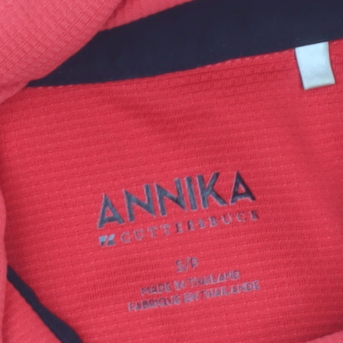 Annika by Cutter & Buck Women's Red Sleeveless Polo Golf Top Size S