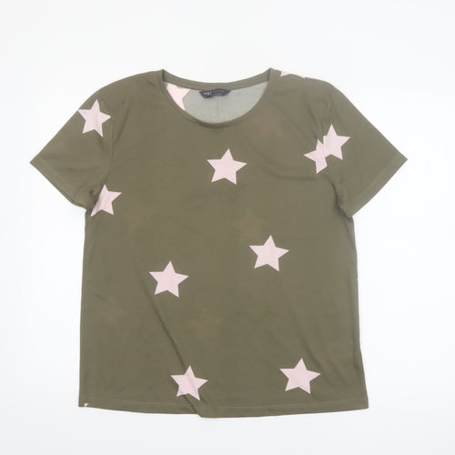 Marks and Spencer Women’s Green Star Print Crew Neck T-Shirt Size 10
