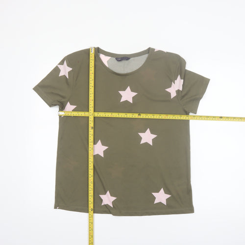 Marks and Spencer Women’s Green Star Print Crew Neck T-Shirt Size 10