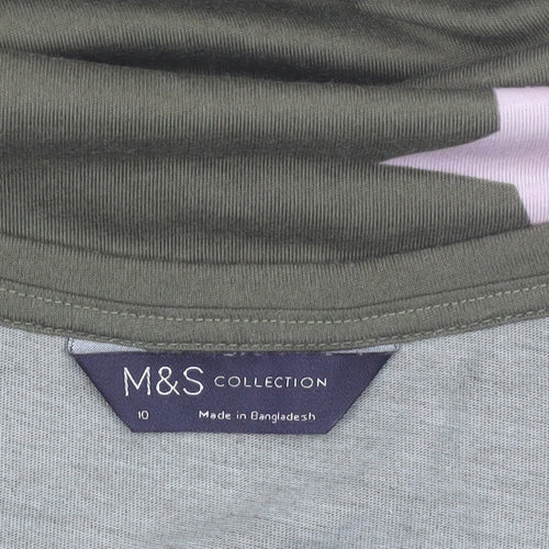 Marks and Spencer Women’s Green Star Print Crew Neck T-Shirt Size 10