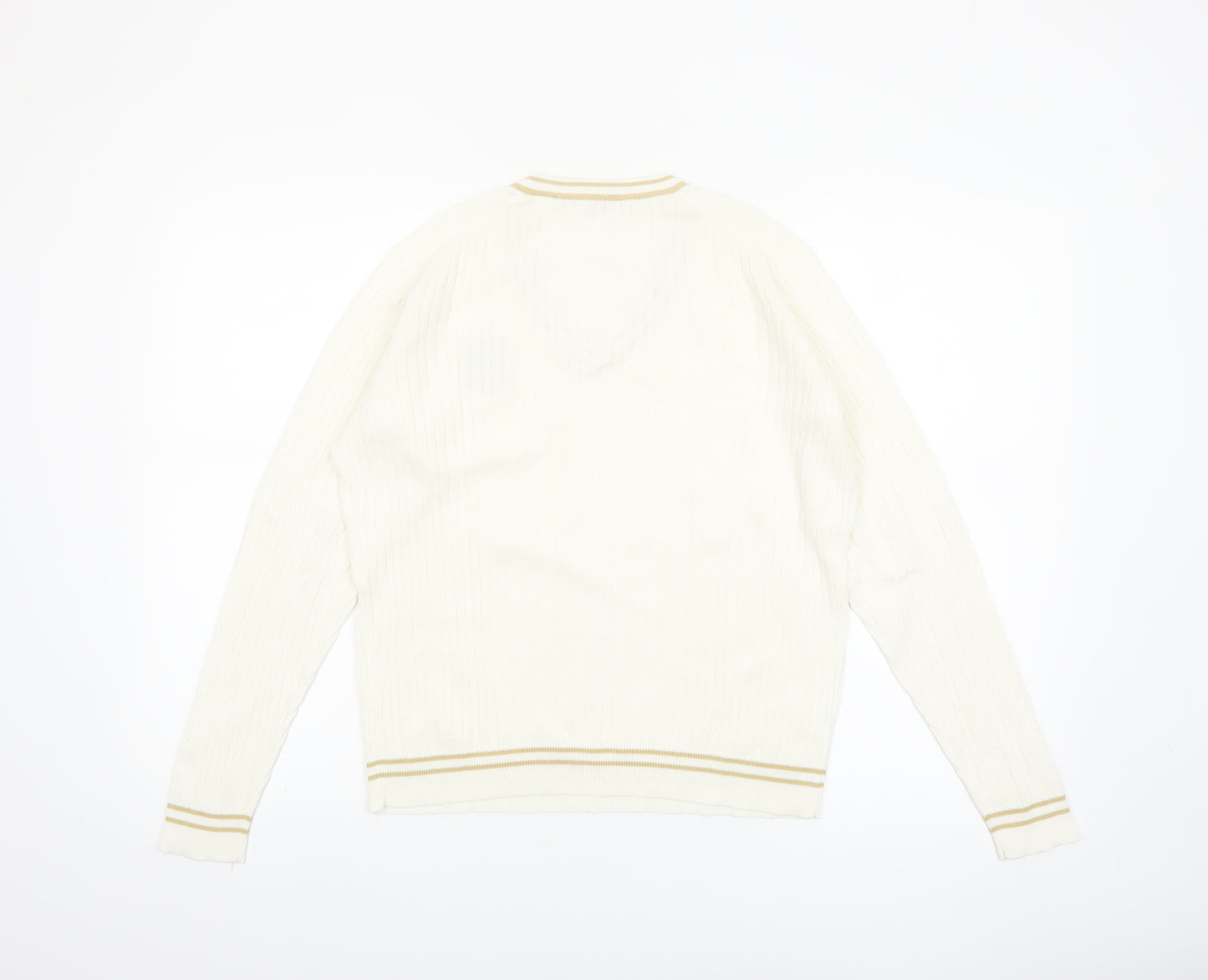 Green Lamb Women's Ivory V-Neck Pullover Jumper Size 10
