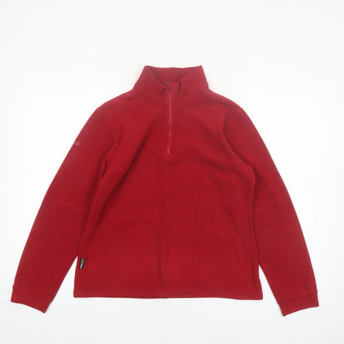 Lafuma Women Red Fleece 1/4 Zip Pullover Sweatshirt UK 12