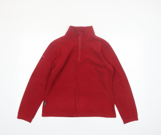 Lafuma Women Red Fleece 1/4 Zip Pullover Sweatshirt UK 12