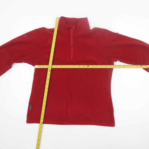 Lafuma Women Red Fleece 1/4 Zip Pullover Sweatshirt UK 12