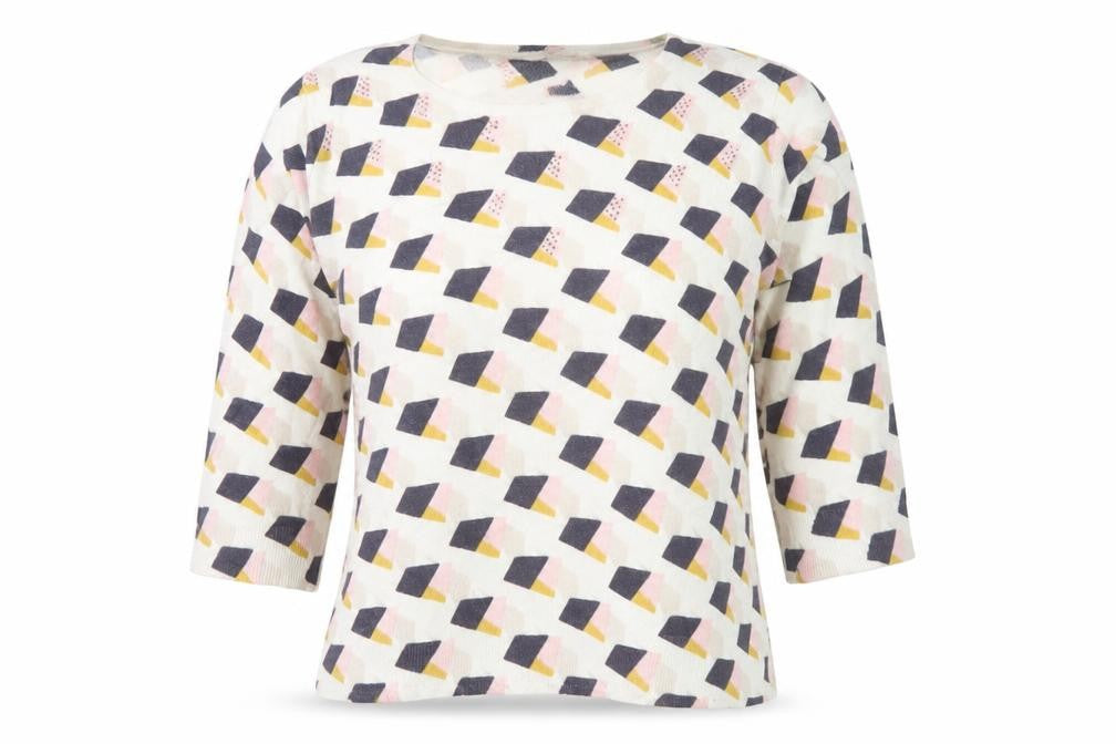 Paco Boutique Women’s Multicoloured Geometric Knit Jumper Size 10