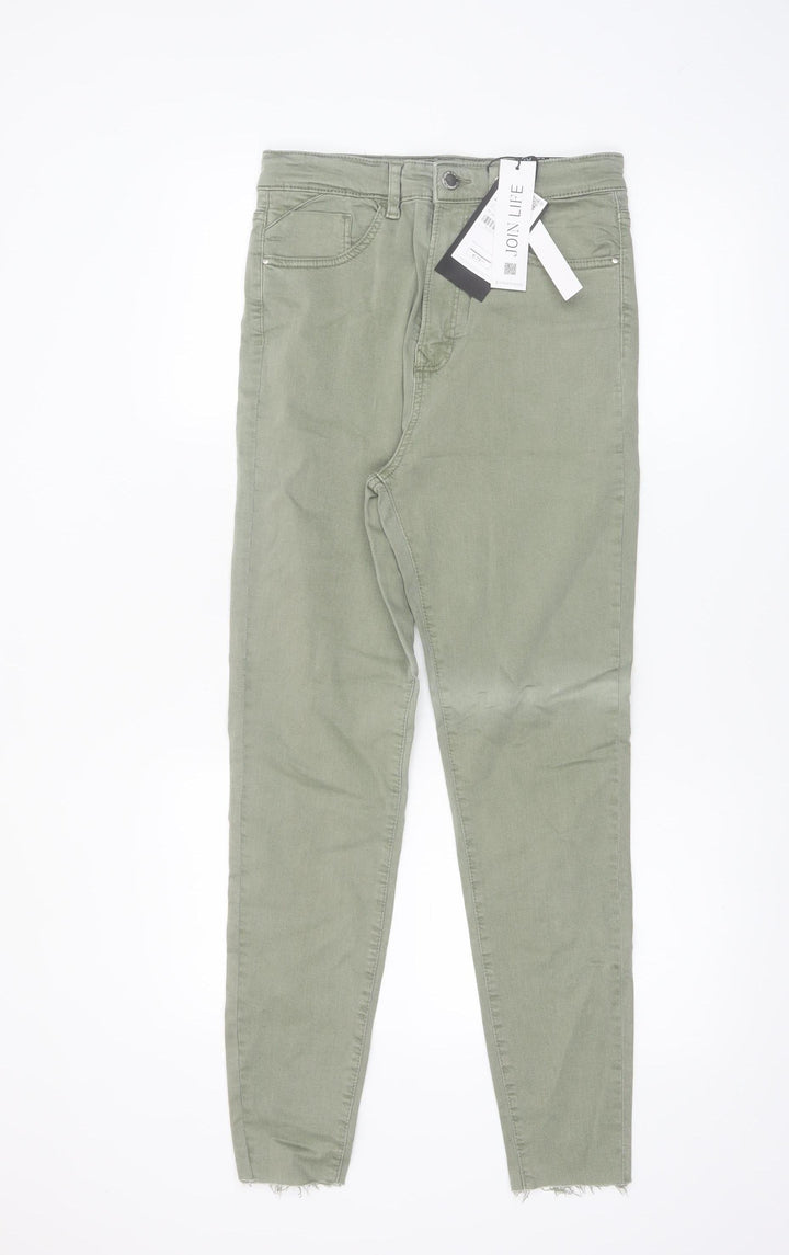 Stradivarius Womens Green High Waist Skinny Jeans Size 12