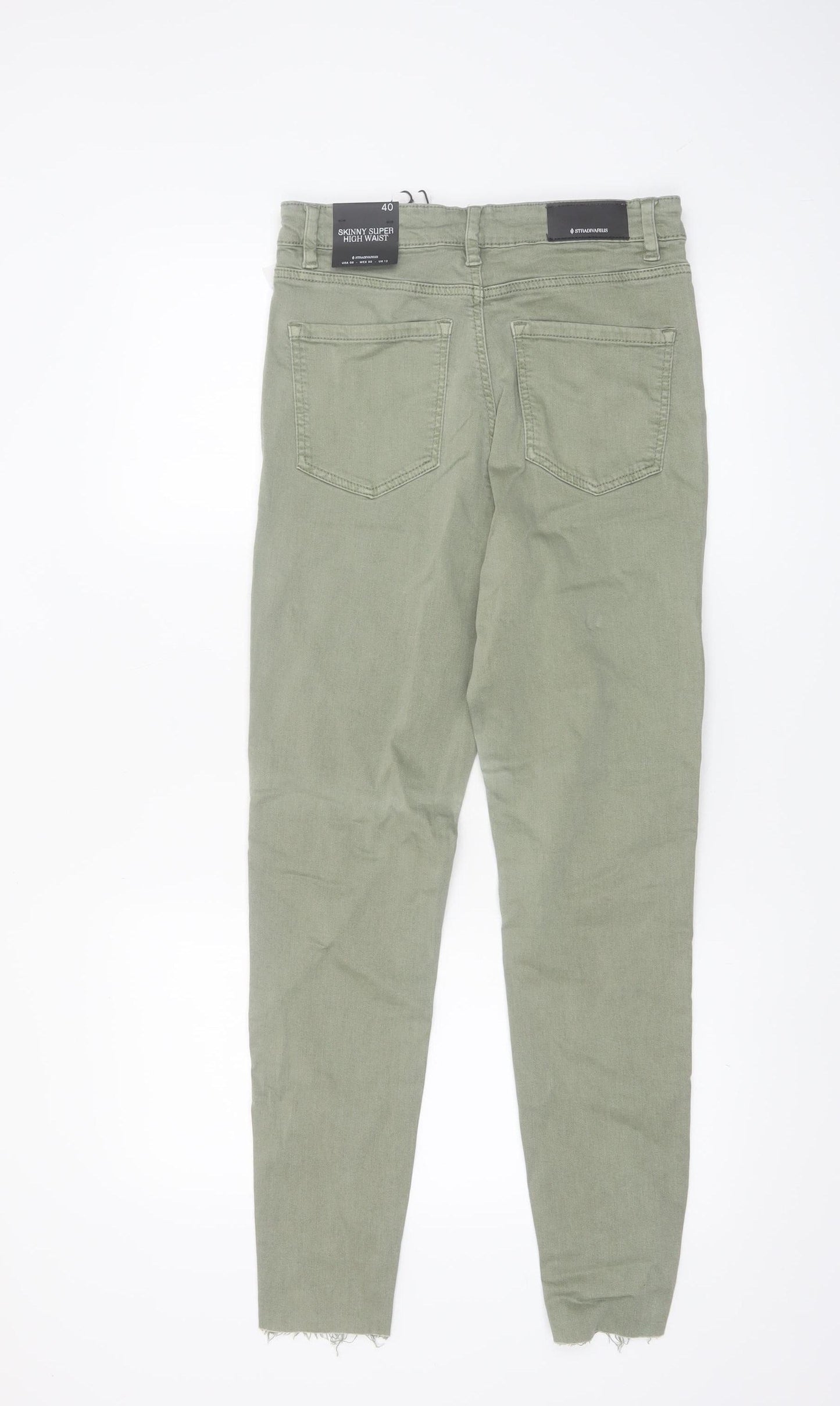 Stradivarius Womens Green High Waist Skinny Jeans Size 12