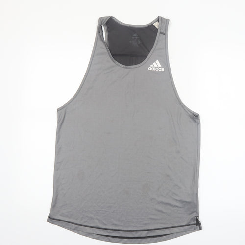Adidas Men’s Grey Aeroready Primeblue Sleeveless Training Tank M