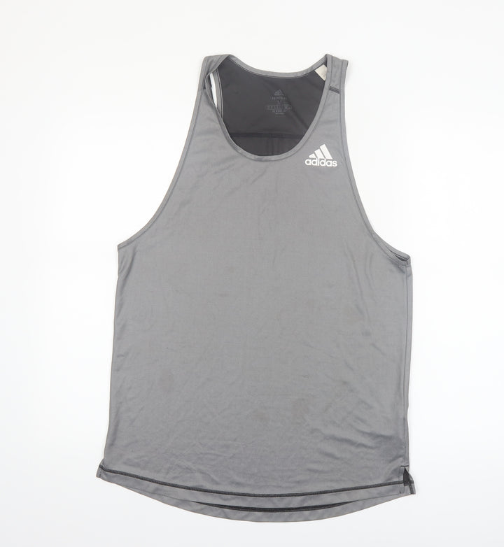 Adidas Men’s Grey Aeroready Primeblue Sleeveless Training Tank M