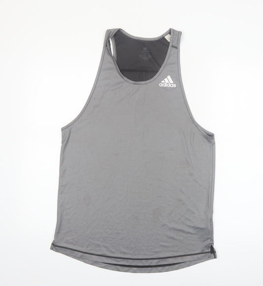 Adidas Men’s Grey Aeroready Primeblue Sleeveless Training Tank M