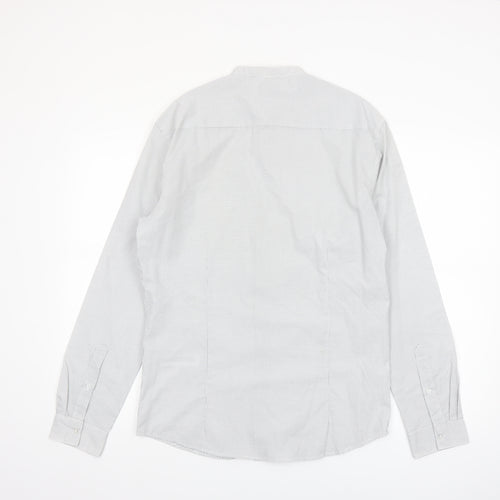 Calliope Man Men's White Polka Dot Slim Fit Long Sleeve Button-Up Shirt M