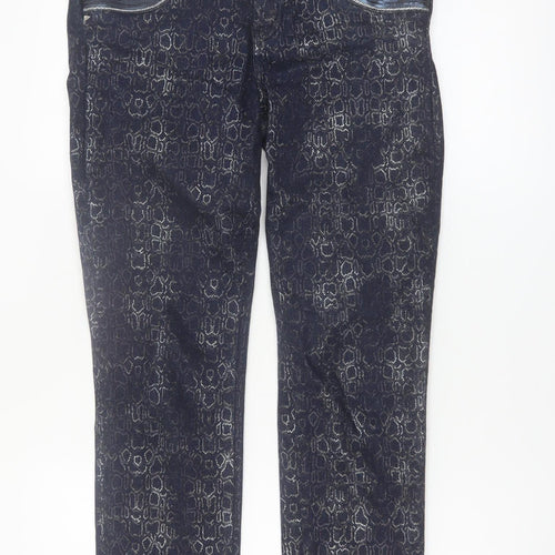 Mos Mosh Womens Blue Snake Print Naomi Cobra Jeans Size 26 Cotton Blend