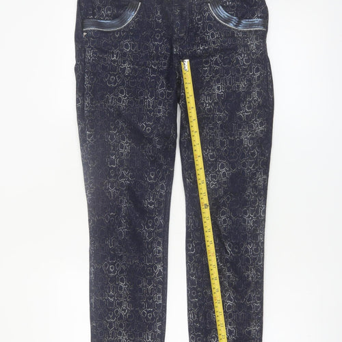 Mos Mosh Womens Blue Snake Print Naomi Cobra Jeans Size 26 Cotton Blend