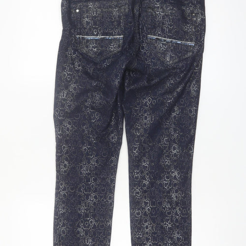 Mos Mosh Womens Blue Snake Print Naomi Cobra Jeans Size 26 Cotton Blend