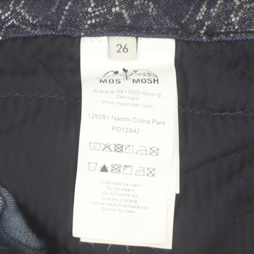 Mos Mosh Womens Blue Snake Print Naomi Cobra Jeans Size 26 Cotton Blend