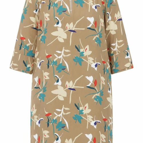 Marks and Spencer Women Beige Floral Shift Dress Size 12