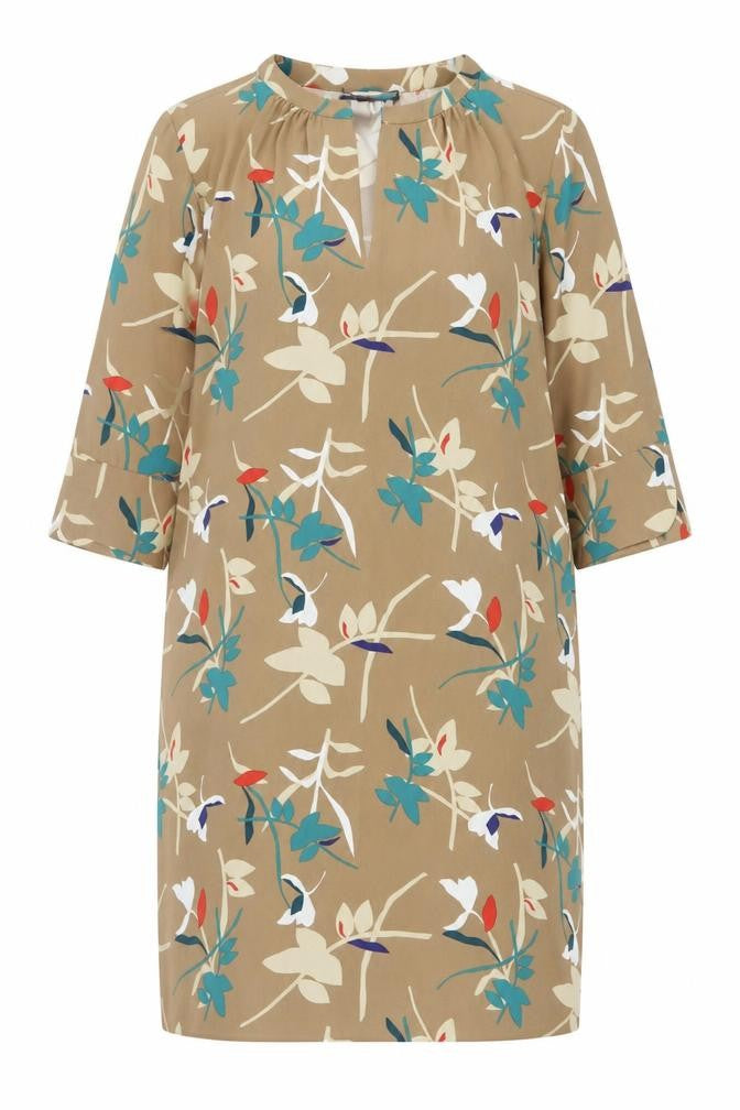 Marks and Spencer Women Beige Floral Shift Dress Size 12