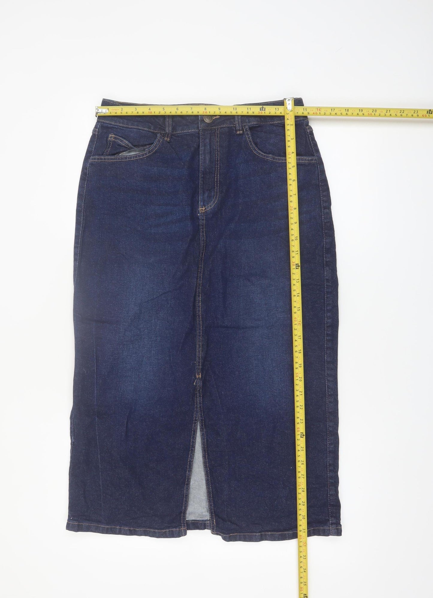 Dunnes Stores Women’s Blue Denim Midi Pencil Skirt Size 10
