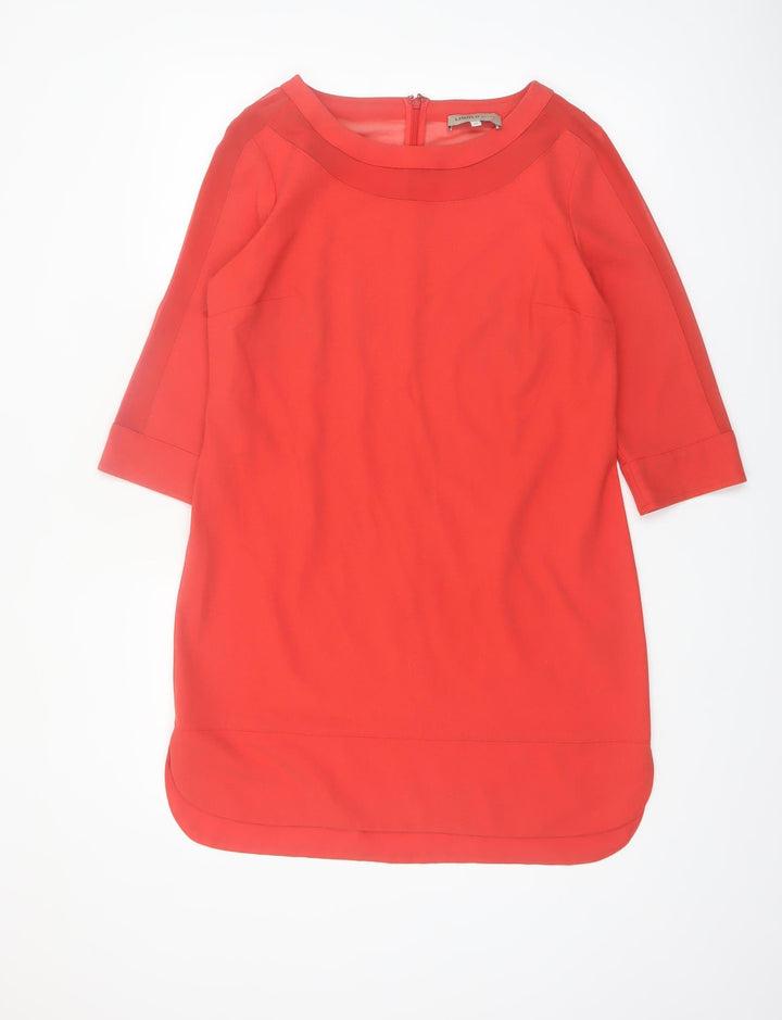 Marks and Spencer Women’s Red Shift Dress Size 14 3/4 Sleeve Knee Length