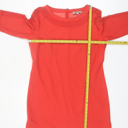 Marks and Spencer Women’s Red Shift Dress Size 14 3/4 Sleeve Knee Length