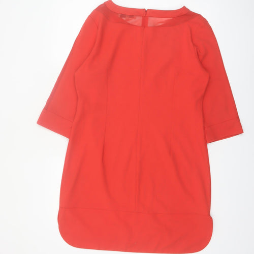 Marks and Spencer Women’s Red Shift Dress Size 14 3/4 Sleeve Knee Length