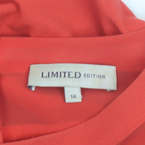 Marks and Spencer Women’s Red Shift Dress Size 14 3/4 Sleeve Knee Length