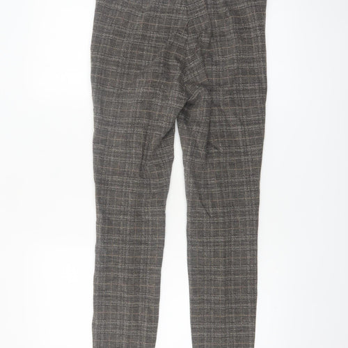 Zerres Women Brown Check Slim Fit Stretch Chino Trousers Size 8