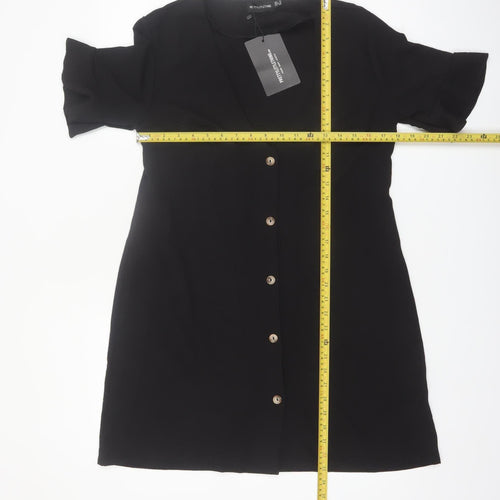 PrettyLittleThing Women’s Black Size 8 Short Sleeve Shift Dress