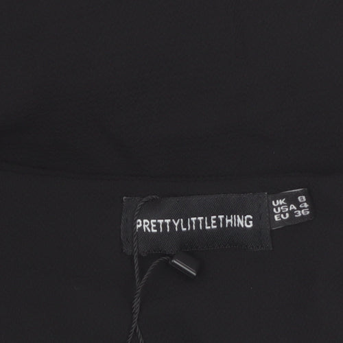 PrettyLittleThing Women’s Black Size 8 Short Sleeve Shift Dress