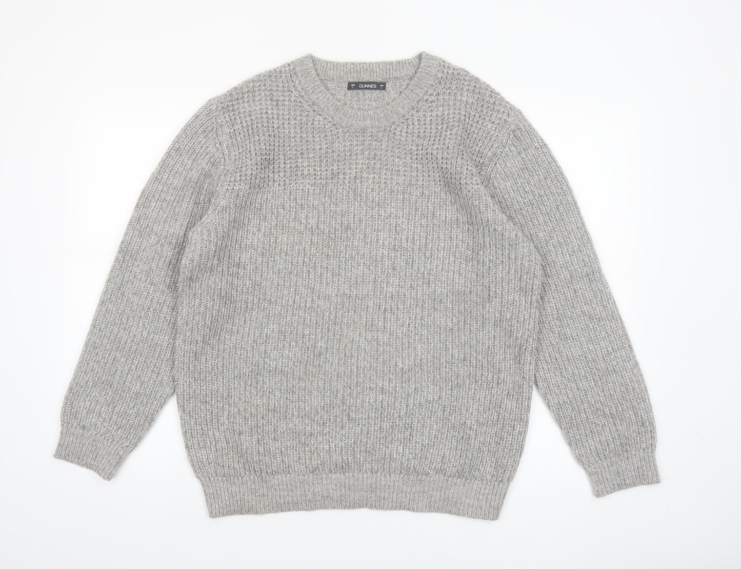 Dunnes Men’s Grey Crew Neck Chunky Knit Pullover Jumper Size L